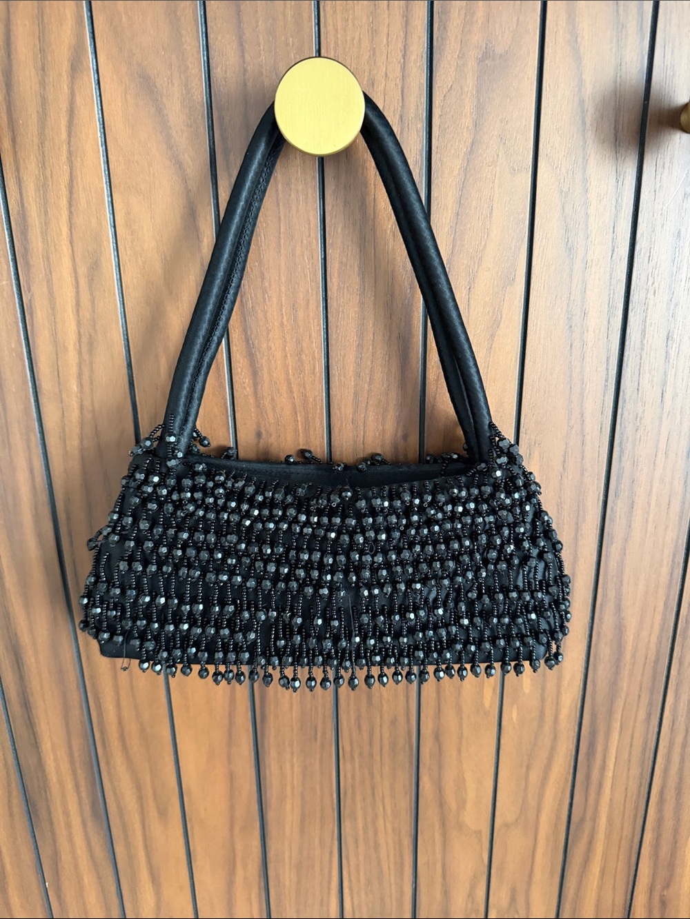 La Regale Black Beaded Mini Bag